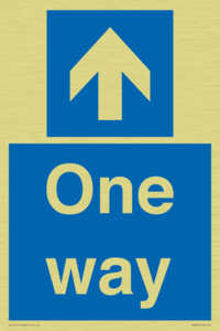 One way with up directional arrow